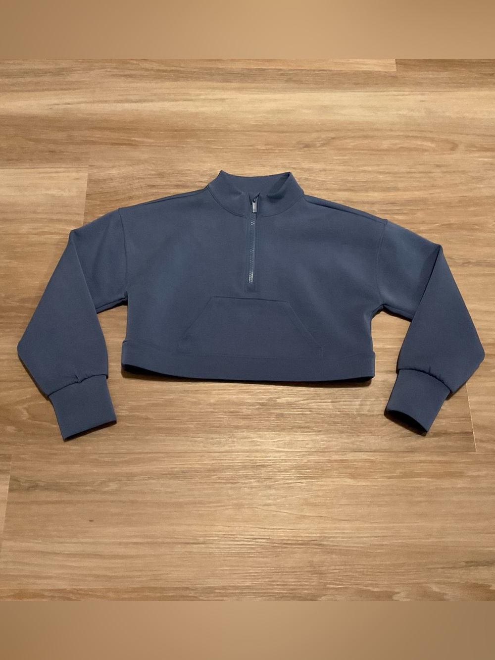 all in motion Kids Cropped Half-Zip Pullover Sweater - Dusty Blue